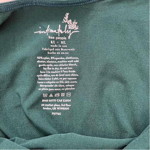 Free People Bodycon Split Neck Pullover Slim Mini Dress Green Women's Size M/L - Picture 4 of 5